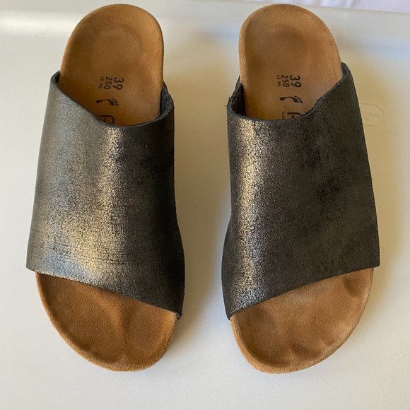 Birkenstock | Shoes | Birkenstock Papillio Namica Suede Leather Wedge Cork  Heel | Poshmark